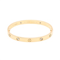Cartier 卡地亞 LOVE 4PD 手環 18K黃金 鑽石 B6080117