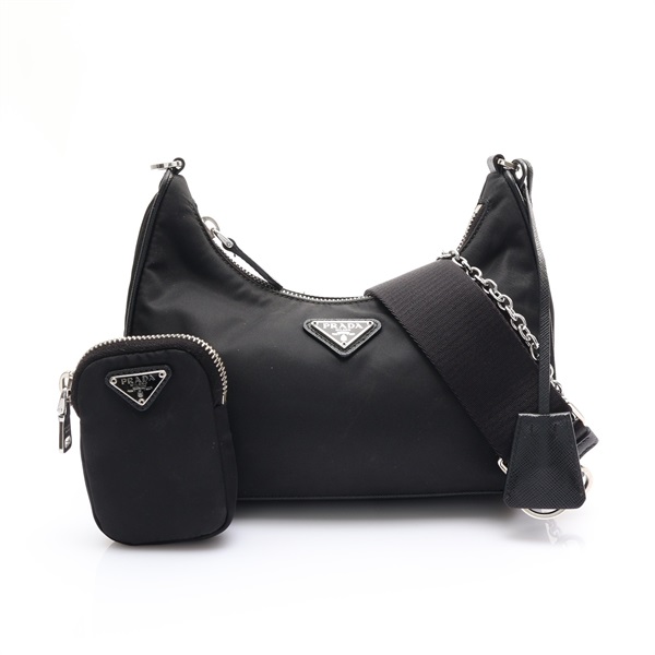 黑色 尼龍 Re-Edition 2005 Re-Nylon 肩背包【PRADA 普拉達】 1BH204