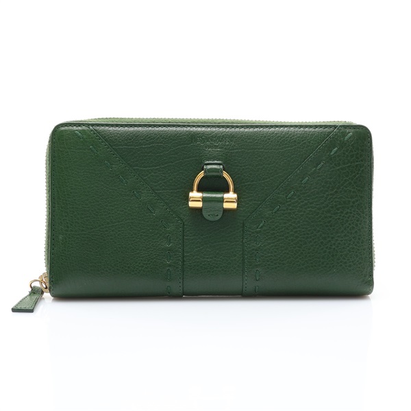綠色牛皮 Muse Round 拉鍊 長夾【SAINT LAURENT YSL 聖羅蘭】 164570