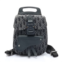 Mini Gallop Sling 後背包 深藍/淺褐色 帆布/牛皮【Dior 迪奧】