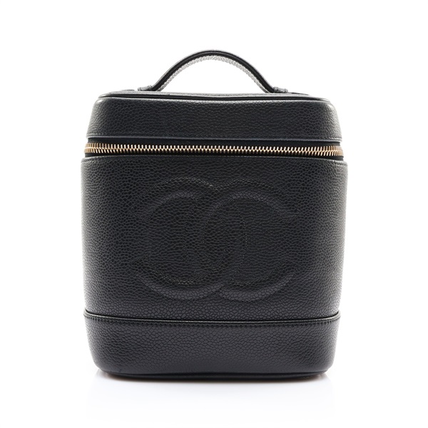 黑色 荔枝紋牛皮 Timeless Vanity Case 化妝包 手提包 無卡【CHANEL 香奈兒】 A01998