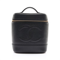 黑色 荔枝紋牛皮 Timeless Vanity Case 化妝包 手提包 無卡【CHANEL 香奈兒】 A01998