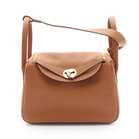 金棕色 Clemence牛皮 Lindy 26 肩背包 K刻 金釦【HERMES 愛馬仕】 H073428CC