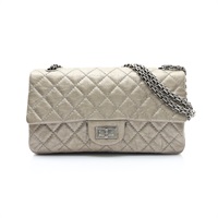 金屬 牛皮 Accordion 2.55 Reissue Flap 鍊帶 肩背包 銀釦 有霉斑【CHANEL 香奈兒】