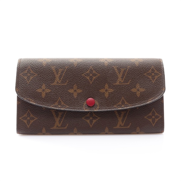 Emilie 扣式長夾 棕色 原花帆布【LOUIS VUITTON LV 路易威登】 M60697