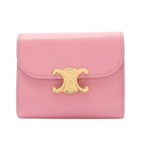 Small Flap Wallet Triomphe 牛皮 三折短夾 粉色【CELINE 賽琳】 10D783DPV