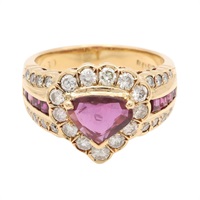 JEWELRY 無品牌珠寶 紅寶石 鑽石 18K黃金 戒指 Ruby  8.1g