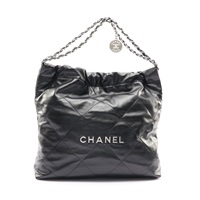 22 肩背包 黑色 牛皮 銀釦【CHANEL 香奈兒】 AS3261