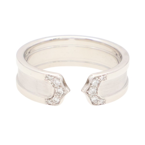 Cartier 卡地亞 2C C2 戒指 18K白金 鑽石 56 B4044255