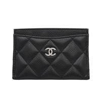 CHANEL 香奈兒 卡夾 名片夾 黑色 荔枝紋牛皮 AP0213