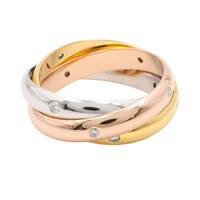 Cartier 卡地亞 Trinity #58 戒指 18K 三色三金 鑽石 B4038858
