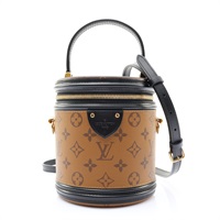 LOUIS VUITTON LV 路易威登 Cannes 兩用包 棕色 原花帆布 黑色牛皮 M43986