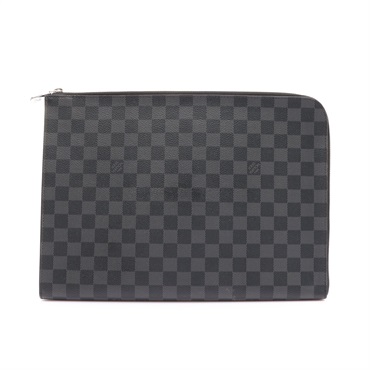 LOUIS VUITTON LV 路易威登 Pochette Jour GM 手拿包 灰/黑色 棋盤格帆布 N64437