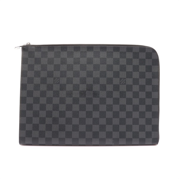 LOUIS VUITTON LV 路易威登 Pochette Jour GM 手拿包 灰/黑色 棋盤格帆布 N64437