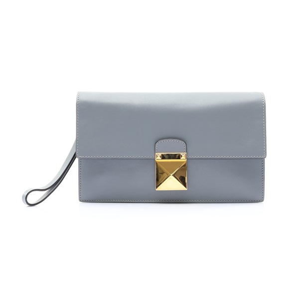 Valentino 范倫鐵諾 Clutch 手拿包 灰色 牛皮