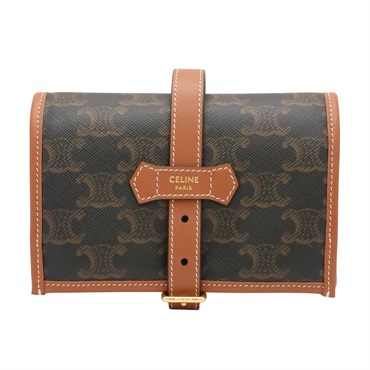 CELINE 賽琳 首飾包 珠寶袋 棕色 Triomphe 帆布 4M0962DIU.04LU