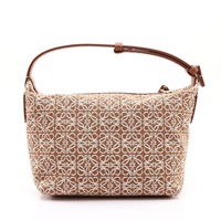 LOEWE 羅威 Cubi Anagram 手提包 棕色 緹花帆布 牛皮 A906K75X06