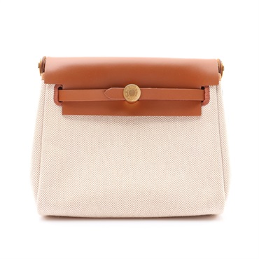 HERMES 愛馬仕 Herbag Zip 20 Mini 肩背包 金棕色 Toile H 帆布 G刻 金扣 H085414CCAA