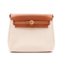 HERMES 愛馬仕 Herbag Zip 20 Mini 肩背包 金棕色 Toile H 帆布 G刻 金扣 H085414CCAA