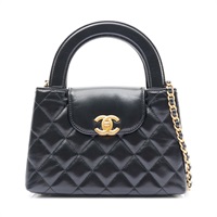 CHANEL 香奈兒 Nano Kelly 兩用包 黑色 菱格紋牛皮 金扣 AS4416