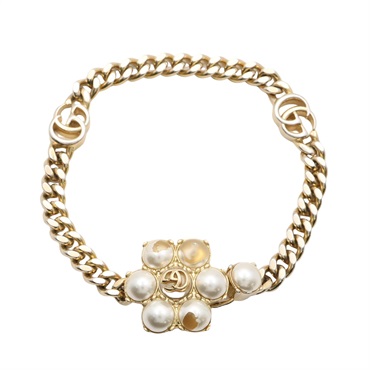 GUCCI 古馳 Flower Motif 手鍊 金色鍍金 664352