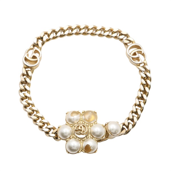 GUCCI 古馳 Flower Motif 手鍊 金色鍍金 664352