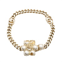 GUCCI 古馳 Flower Motif 手鍊 金色鍍金 664352