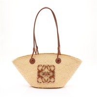 LOEWE 羅威 Anagram Small 肩背包 米色棕櫚葉 棕色牛皮 AABKP65X04-2435