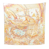 HERMES 愛馬仕 Carre 90  方巾 橘色系  絲綢 H004147S 03