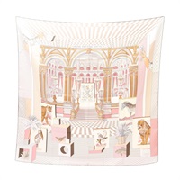 HERMES 愛馬仕 Carre 90 方巾 粉色 絲綢 H003761S 08