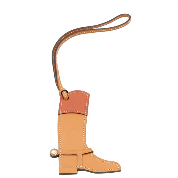 HERMES 愛馬仕 Paddock boot 吊飾 沙灘金色 Butler/swift牛皮 H069716CK