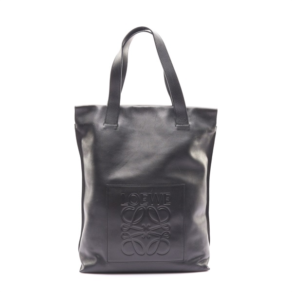 LOEWE 羅威 Anagram Shopper 托特包 肩背包 黑色 牛皮 330.54.K01