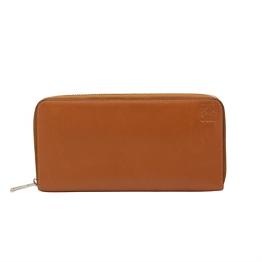 LOEWE 羅威 Anagram 拉鍊長夾 棕色牛皮 109N54.F13