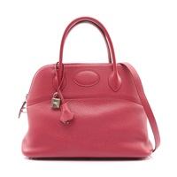 HERMES 愛馬仕 Bolide 31 兩用包 寶石紅 Taurillon牛皮 T刻 銀扣