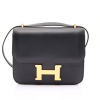 HERMES 愛馬仕 Constance Mini 康康包 肩背包 黑色 Box牛皮 Z刻 金扣 H083905CC