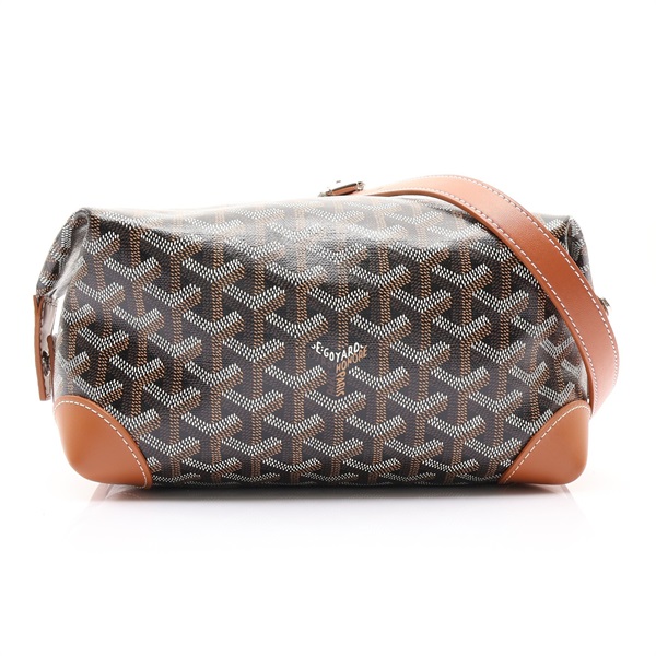 GOYARD 高雅德 Bowling 25 Toiletry 兩用包 棕色 Goyardine 帆布 扣子損壞 ABABOWLING