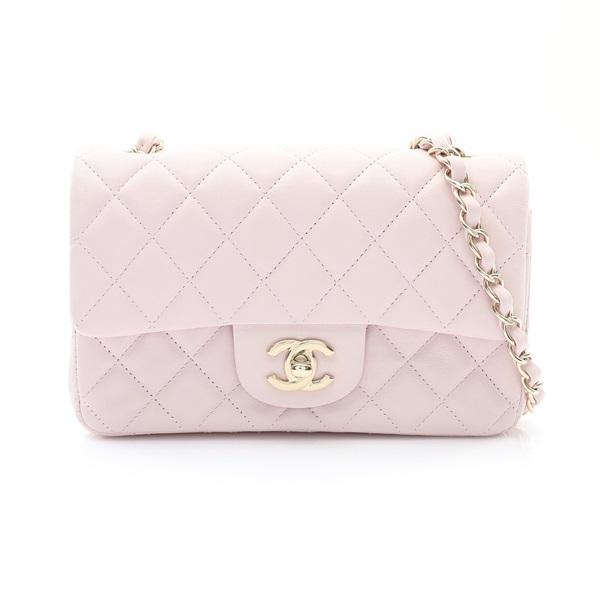 CHANEL 香奈兒 COCO 20 肩背包 粉紫色 羊皮 金扣 無卡 A69900