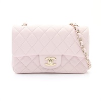 CHANEL 香奈兒 COCO 20 肩背包 粉紫色 羊皮 金扣 無卡 A69900