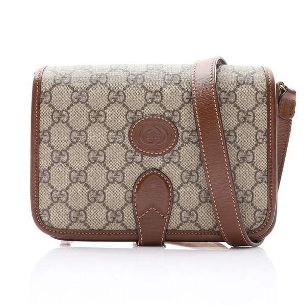 GUCCI 古馳 Mini GG RETRO 肩背包 棕色 GG Supreme帆布 671620