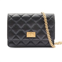 CHANEL 香奈兒 Mini 2.55 肩背包 黑色 羊皮 金扣