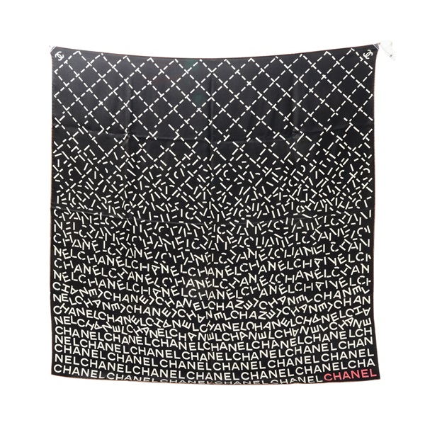 CHANEL 香奈兒 Scarf 90 方巾 黑色 絲綢