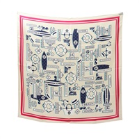 CHANEL 香奈兒 Scarf 90 方巾 米白色 絲綢