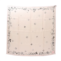 CHANEL 香奈兒 Mademoiselle 90 方巾 粉色 絲綢