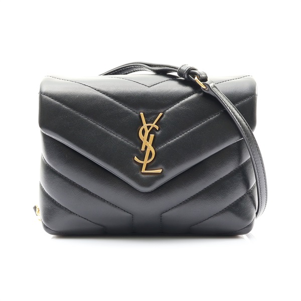 SAINT LAURENT YSL 聖羅蘭 Toy Loulou 肩背包 黑色 牛皮 金釦 467072