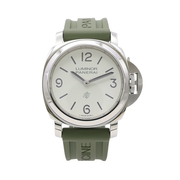 PANERAI 沛納海 Luminor Base Logo 腕錶 白色錶盤 膠帶 PAM01087