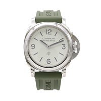 PANERAI 沛納海 Luminor Base Logo 腕錶 白色錶盤 膠帶 PAM01087