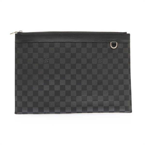 LOUIS VUITTON 路易威登 Pochette Discovery 手拿包 黑色 棋盤格帆布 N60112