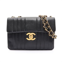 CHANEL 香奈兒 Matelasse Jumbo 肩背包 黑色 荔枝紋 牛皮 金扣