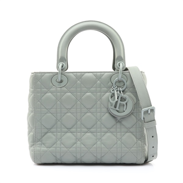 Dior 迪奧 Lady Dior Medium 兩用包 灰色 羊皮 M0565