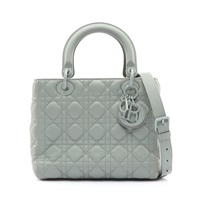 Dior 迪奧 Lady Dior Medium 兩用包 灰色 羊皮 M0565